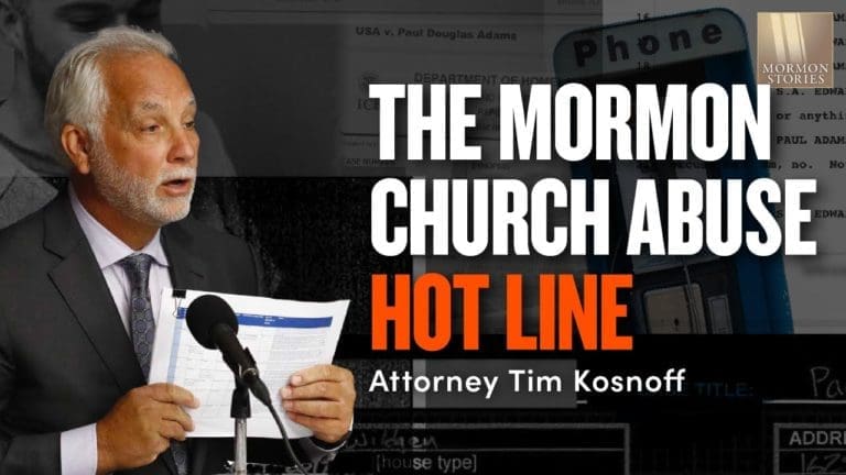 Join John and Gerardo as they interview attorney Tim Kosnoff about the history and evolution of the Mormon church abuse hotline.