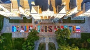 aerial view of Black Lives Matter Mural